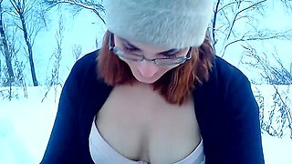 Hot Blowjob and Sex in outdoor SNOW