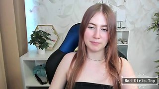 Petite Brunette Webcam Teen Flaunts Natural Big Tits