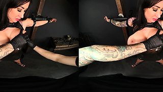 Brunette slut with perfect big boobs is alone