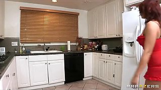 Big-boob redhead tenant fucks busty blonde landlord