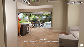 BBW Stepmom MILF with Huge Tits & a Big Fat Ass Gives Tit Job to Big Cock Stepson in the Kitchen - Mansion Days - 3D Taboo Game