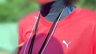 Asian honeys outdoor handjob