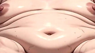 Horny Obese BBW Masturbates Her Hairy Wet Pussy - Big Belly Solo Play