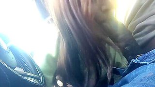 Hot teen 18+ Colombian collage teacher sucking big black cock in Ford Mustang