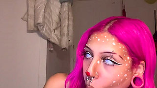 Slutty Reindeer Sucks a Dildo Slobbering Sloppy Drool Roleplay