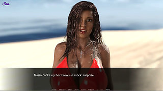 Wet Bikini Wearing Wife in Beach
