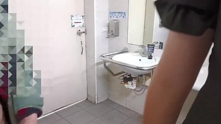 Taiwan sissy assfucking nail in public rest room