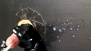 Massage Gun Handjob Edging Makes Him Explode Huge Cumshot with Aurora Luxe
