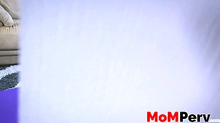 Towheaded COUGAR Vanessa Cage spread with stepsons fat lollipop