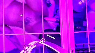 Caged Up Slut Cums Multiple Times