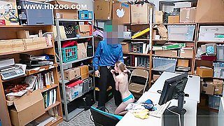 Skinny Russian teen 18+ shoplifter caught and fucked by security