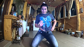 Tight Jeans Dance Slut Gagging Facefuck & Cum on My Tangas
