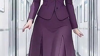 Blonde Boss in Purple Suit! Office Train Private Moments. She's Multitasking with Files While Secretly Adjusting Her Skirt...