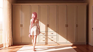 Lustful Pink Haired Cutie Outdoor Stroll to Bedroom Soft