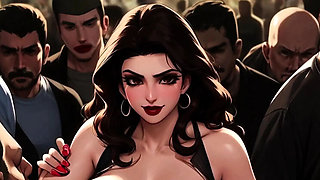 Big Tits Tifa Sucks Black Cock in Hot Cartoon Sex