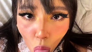 Big tit brunette MILF sucks and tit fucks a big cock