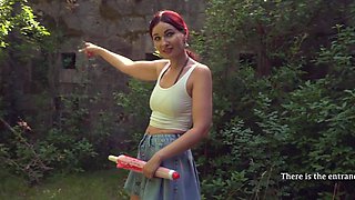 Jeny Smith shows her pokies and then some in a fortress