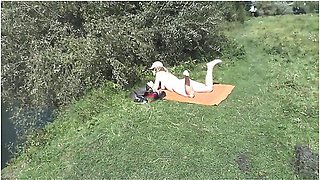My Wife Sexy Blonde Milf Sunbathing On Wild Beach Random Man Saw, Wife Sucked His Cock Man Cumshot On Cheek Blowjob Naked In Public
