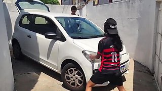 Brazilian Stepsister Tiffany Montavani Fucks Brother Erick Rosa in Car After Soccer - Amateur Blowjob, Doggy Style & Anal Sex