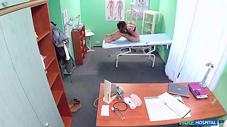 Tattooed Doctors Huge Cock Slams Dripping Brunette