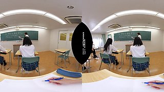 Japanese students explore intense VR classroom POV passion