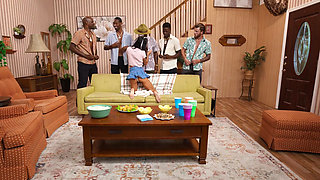 Blowbang from petite cuties Ryan Reid and facial