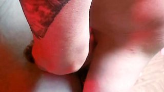 Wife Sharing Threesome: Two Guys Face Fuck Her Mouth & Doggy Style - Big Tit MILF
