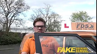 Fake Driving School Teacher fucks up the exam for his pert tits student