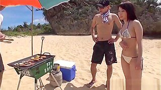 Lovely Asian teen 18+ Misuzu Kawana enjoys sex on the beach