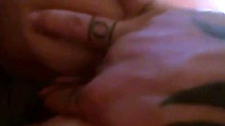 Brunette with Big Tits Gives Blowjob on Webcam