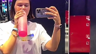 Risky Gym Bathroom - Yellow Piss & Intense Orgasm