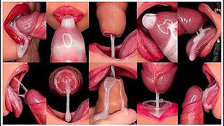 Close Up: Best Mouth For Your Cumshots! Hottest Cum Mouth Compilation! Milking - Foreskin - Condom!