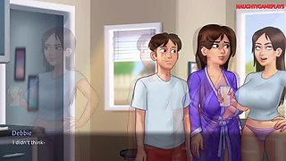 Summertime Saga - Busty MILF Landlady Helps Tenant's Wet Dream, They Get Caught! 3D Hentai XXX