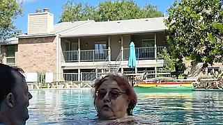 BBW Couple Love to Kissing the Pool!