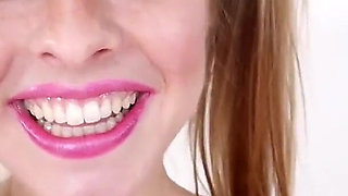 Cute blonde Lilly Ford POV no hands bj and cum swallow