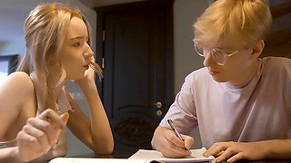 Teen hottie Mirka Grace gets pounded by stud James in a steamy skirt scene