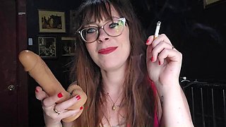 Ms. Thrope Smokes and the Smoking Mouth Dildo
