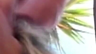 Mature Brunette MILF Sucks Cock and Gets Facial