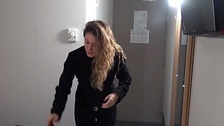 Brunette Slut Gives Blowjob To Big Cock Outdoors