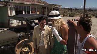 1920s Orgy Parody Two Blondes And A Brunette Share A Couple Of Cocks