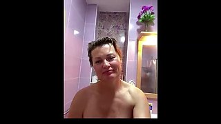 Cute MILF Pisses A Lot And Fingers Her Ass In Bathroom - Homemade