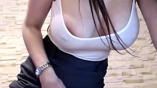 Angie fondling herself stroking her pussy