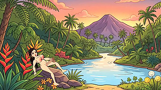 Man fucks woman with big cock in the forest, woman is very happy.