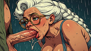 Curvy Mature Blowjob Art