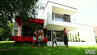 Extreme Group Action: Chloe Lacourt's Triple Penetration Performance