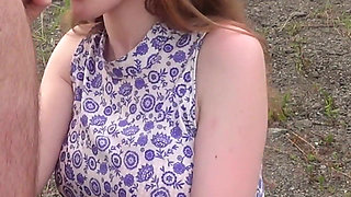 Outdoor Blowjob with Cum in Mouth and Swallow