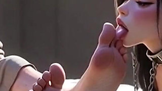 Pretty Girl Foot Slave - Humiliated Worshipping Old Ugly Granny Feet