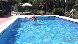 Auntjudys - Busty Redhead MILF Jojo Robinson Goes Skinny Dipping in the Pool