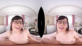 Japanese student shares glasses vr intimate pov moments