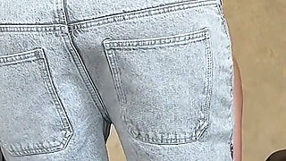 Jeans Down Ass Cheeks Tease